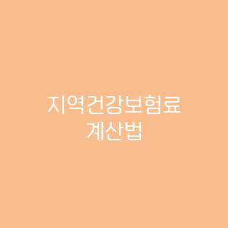 지역건강보험료 계산법