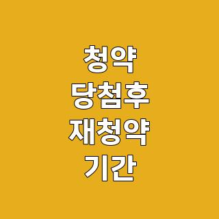 청약 당첨후 재청약 기간